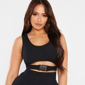 NWT PrettyLittleThing Buckle Cropped Top